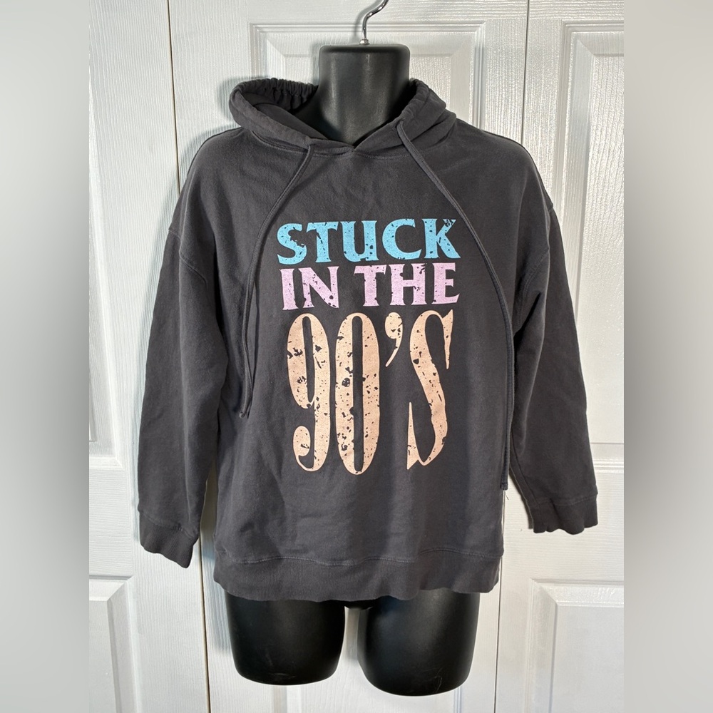 Vintage Canvas Stuck In The 90’s Gray Hoodie